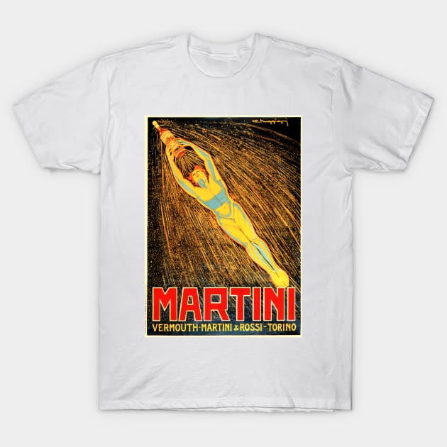 VERMOUTH MARTINI & ROSSI Traditional Italian Liqueur Wine Vintage Art Deco T-Shirt by vintageposters